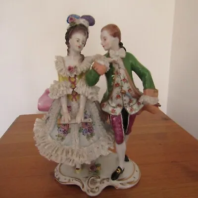 Buy Vintage Volketedt Dresden Porcelain Lace Figurine From 1945 Or Earlier VGC  • 285£