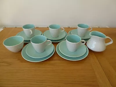 Buy Poole Pottery Twintone Coffee/Tea Set - Ice Green & Seagull • 35£
