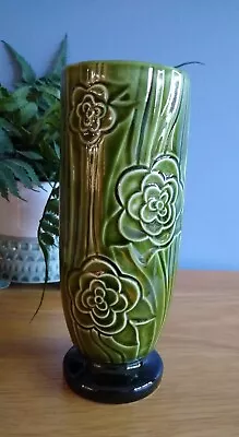 Buy Vintage SylvaC Green Vase Pattern 4827 Flowers Retro Style Ornament  • 10£