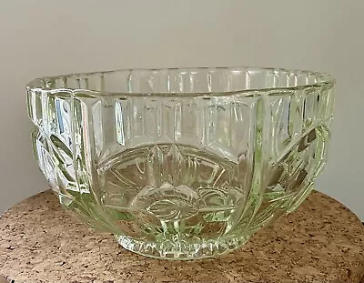 Buy Vintage Art Deco Pale Green Large Glass Fruit Bowl • 20£