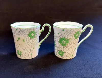 Buy ABJ Grafton China A/F Coffee Cups In Part Painted Blossoms Design C.1930s VTG • 12.99£