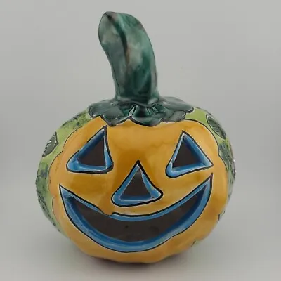 Buy Talavera Pumpkin Jack O Lantern Halloween Luminary Mexican Folk Art Pottery • 31.77£