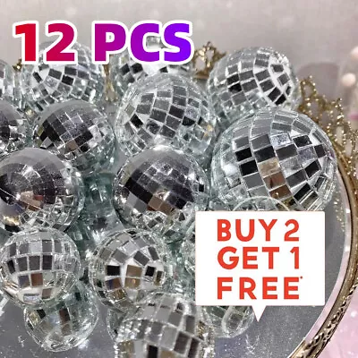 Buy 12PCS Disco Christmas Mirror Ball Baubles Xmas Tree Decor Ornament Party Gift • 3.18£