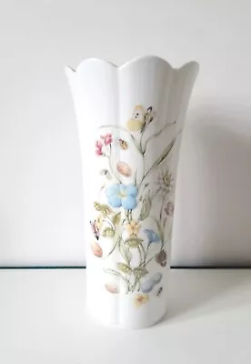 Buy Aynsley Nature's Delights Bone China Vase 10 Inches Tall Butterfly Collectable • 10£