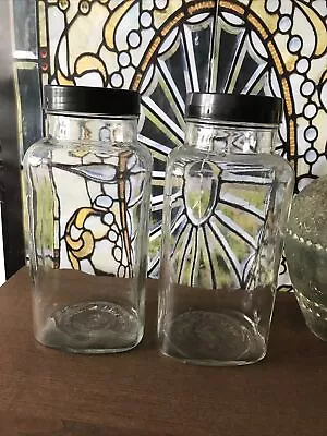 Buy 2 X Large Vintage  12” Tall  Glass Sweetie Jars Sweet Shop Prop Storage • 25£