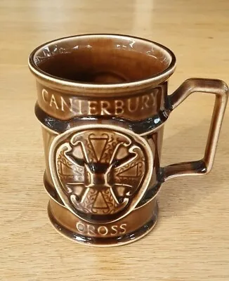 Buy Vintage Holkham Pottery Mug ~ Canterbury Cathedral/Canterbury Cross Tankard Mug • 12.95£