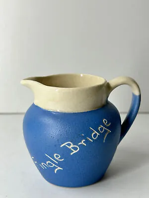 Buy Vintage/Retro Fingle Bridge Devonmoor Devon Towns Blue Glazed Ceramic Jug  • 13.99£
