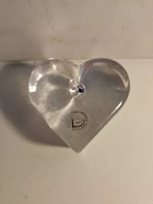 Buy DARTINGTON Crystal Clear Glass Heart Shaped Paperweight/Pen Holder • 6.49£