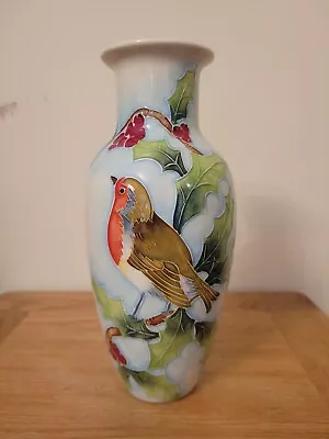 Buy Old Tupton Ware Hand Painted Vase Robin Holly Berries Design • 14.99£