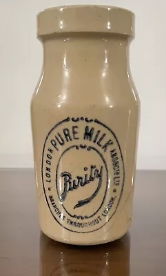 Buy Antique Purity London “Pure Milk” Association Ltd Stoneware Jar (c1900’s) • 14.50£