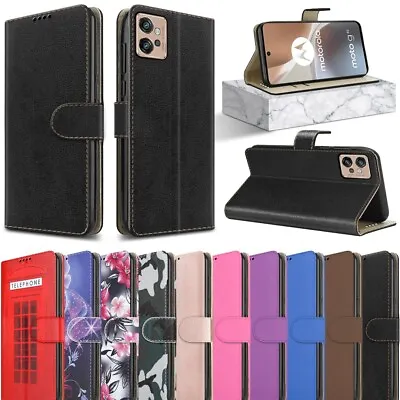 Buy For Motorola Moto G32 Case, Slim Leather Wallet Magnetic Flip Stand Phone Cover • 5.95£