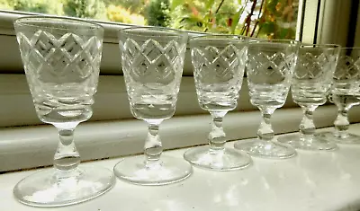 Buy 6 Edinburgh Port Glasses Cut Crystal 8cm SIGNED 1st's Perfect For Cheese Board • 18.50£
