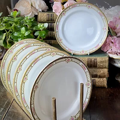Buy 6 X Sutherland China Side/Tea/Sandwich Plates Pink Roses & Gold Pretty - Antique • 10£