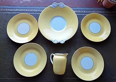 Buy Tuscan China 4teaplates Cream Jug B&b Cake Plate  Yellow Mid Century England  • 12£