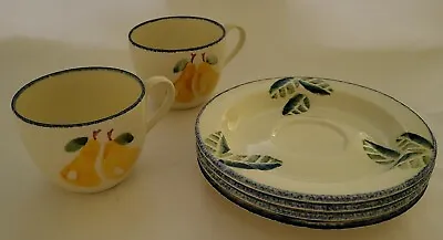 Buy Poole Pottery Dorset Fruits Pear Two Cups & Four Saucers • 19.99£