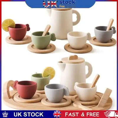 Buy 9pcs/10pcs Princess Tea Time Party Food Toys Role Play Wooden Tea Set For Kids • 20£