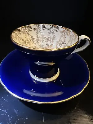 Buy Vtg Aynsley England Cobalt Blue Gold Tea Cup And Saucer Set Bone China • 57.53£