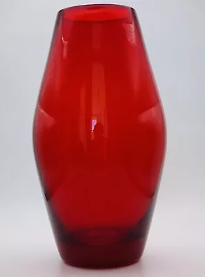 Buy Whitefriars Soda Range Vase In Ruby Red Pattern Number 9596 C.1960s • 35£