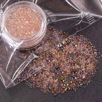 Buy 3D Bubble Glass Ball Crystal Tiny Rhinestone Manicure Nail Caviar Bead AB Color* • 2.99£