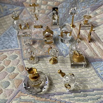 Buy 14 X Crystal Glass Miniature Ornaments Small Furniture Clock Globe Lamp Crib Lot • 29.99£