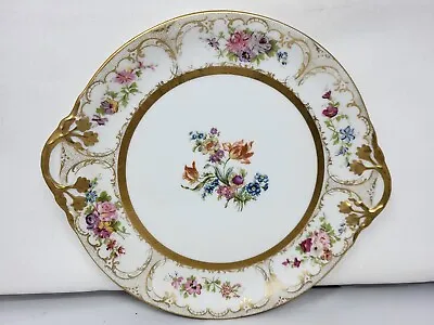 Buy 11  William Guerin Limoges France Floral Handled Dinner Plate • 65.98£