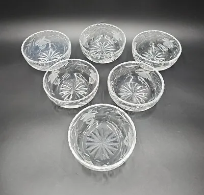 Buy Royal Brierley Crystal FUCHSIA Set/6 Finger Dessert Bowls EXCELLENT Beautiful! • 148.54£