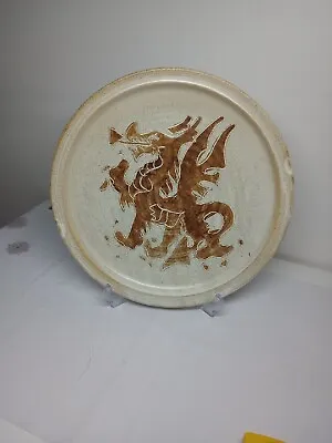 Buy Vintage Tregaron Cymru Welsh Studio Pottery Cm Dragon Stoneware Plate 29cm/11.5  • 26£
