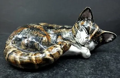Buy Superbly Modelled And Hand Painted Babbacombe Pottery Sleeping Tabby Cat Figure • 22£