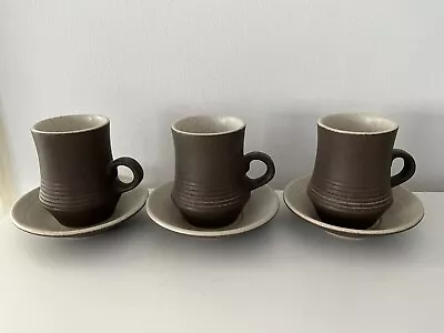 Buy Purbeck Pottery Cups & Saucers Diamond X 3 • 18.50£