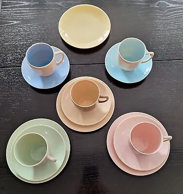 Buy Branksome Coffee Set 14 Pieces! Blue, Pink, Green, Brown Vintage Collectable • 12.50£