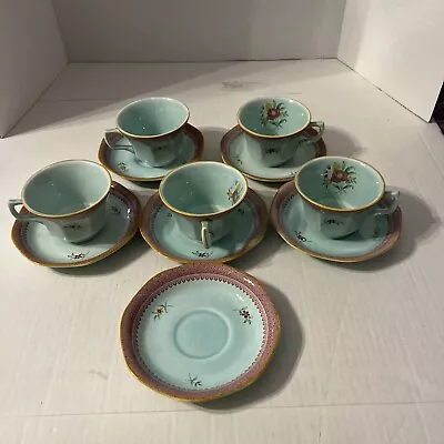 Buy Vintage Adams Calyx Ware Micratex 2087 Cups And Saucers Set Of 5 With Extra Sauc • 23.83£