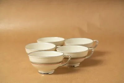Buy 5 Ceramic Ceramic Porcelain Art Deco 1930 Czechoslovakia Grey Silver & Red • 30.83£