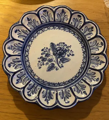 Buy Vintage Decorative Blue & White Talavera Plate #10 • 35£