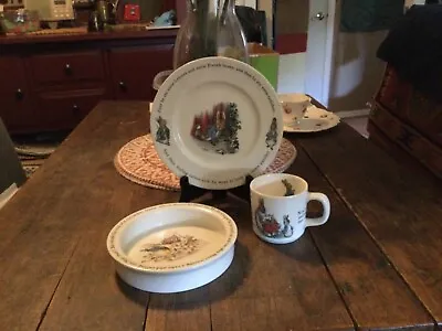 Buy Vintage Wedgewood  3piece Children's Dinnerware Set Beatrix Potter Design • 28.45£