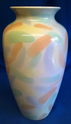 Buy POOLE POTTERY ABSTRACT PASTEL BRUSH STROKES PATTERN 26cm ATHENS SHAPE VASE • 74.99£