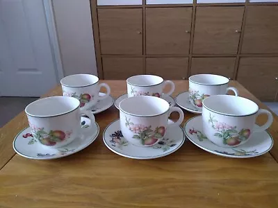 Buy Set Of 6 Beautiful St Michael Ashberry (2605) Fine China Floral Cups And Saucers • 10.99£