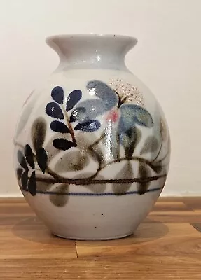 Buy Highland Stoneware Scottish Studio Pottery Vase Hamdpainted Floral • 15£