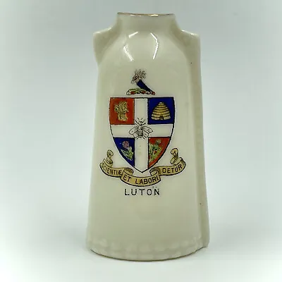 Buy Vintage Crested China - The Foley China Leather Bottle From Newbury Luton Crest • 9£