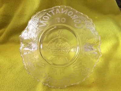 Buy Glass Dish / Plate Coronation Of HM King George VI • 10£
