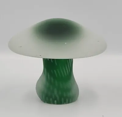 Buy Art Glass Frosted Clear Green Bubble Bullicante Mushroom Toadstool Paperweight   • 75.22£