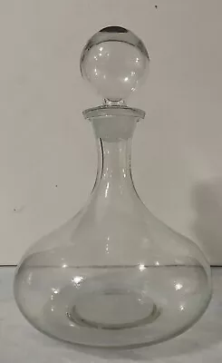 Buy Ships Whisky Decanter Clear Glass Hand Blown With Ball Glass Stopper • 50.19£