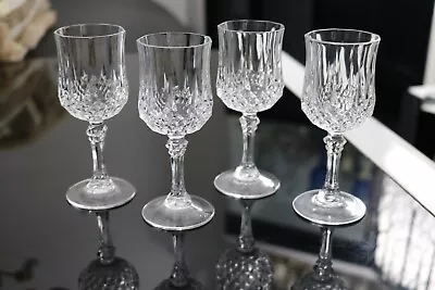 Buy 4 X Vintage Cristal D'Arques Longchamp Cut Crystal Sherry Port Glasses • 18£