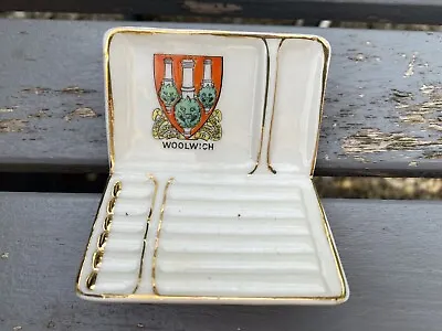 Buy Shelley Crested China Cigarette Case, WOOLWICH Crest, Model 349 • 9.99£