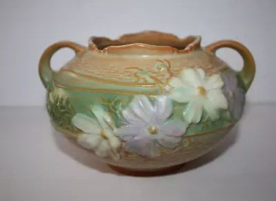 Buy Roseville Art Pottery 1940's Tan Cosmos 2 Handle Bowl  Or Vase  # 375-4 • 48.18£