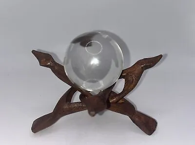 Buy Natural Wooden Cobra Stand And Crystal  Ball. • 6.99£