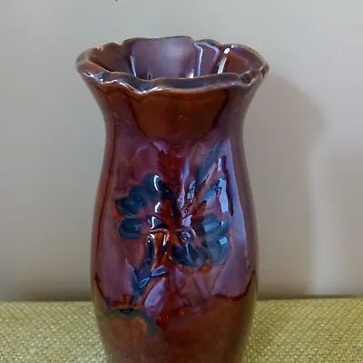Buy Vtg  Royal Haeger Brown Vase  With  Black Iris  Glaze Floral , 8  Made In USA • 17.45£
