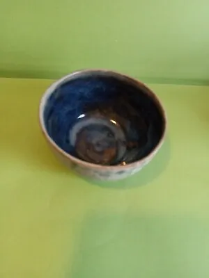 Buy Art Pottery Small Grey And Blue Bowl Signed • 9.61£