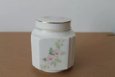 Buy Vintage Sadler Square Shaped  Pink Flower  Design Ginger Jar With Lid • 18£