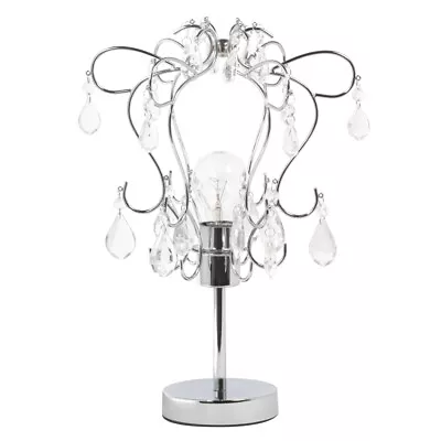 Buy Litecraft Stem Table Lamp E27 Base With Crystal Effect Shade - Polished Chrome   • 28.99£
