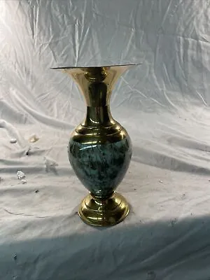 Buy Vintage Delftware Blue W Brass Accents Vase W.B. Leersum Holland MCM • 9.45£